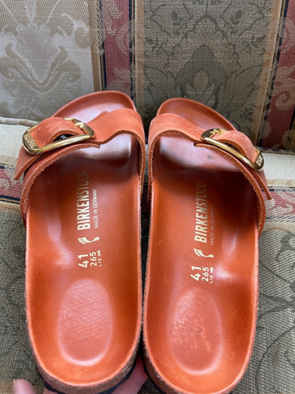 Birkenstock Madrid Big Buckle Orange Burnt. Size 10-10.5 Women 
N14-14 - Picture 5 of 7